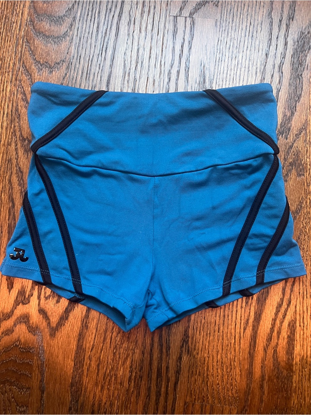 Jo and Jax High-Rise Teal Athletic Shorts with Contrast Trim